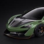 ZACOE Carbon Fiber Hood for McLaren 570S [MC-570S-W-HD] Installed on Green 570S Rendering