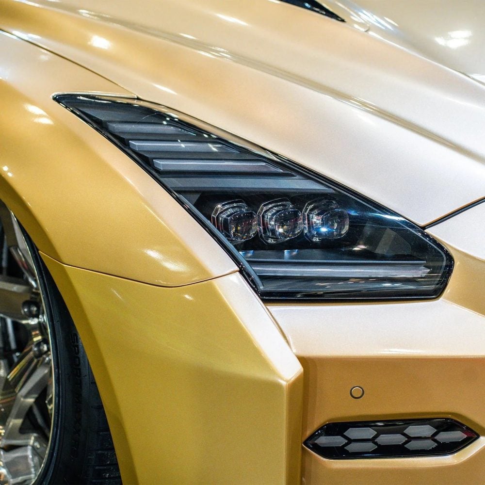 AlphaRex NOVA-Series LED Projector Headlights in Black for R35