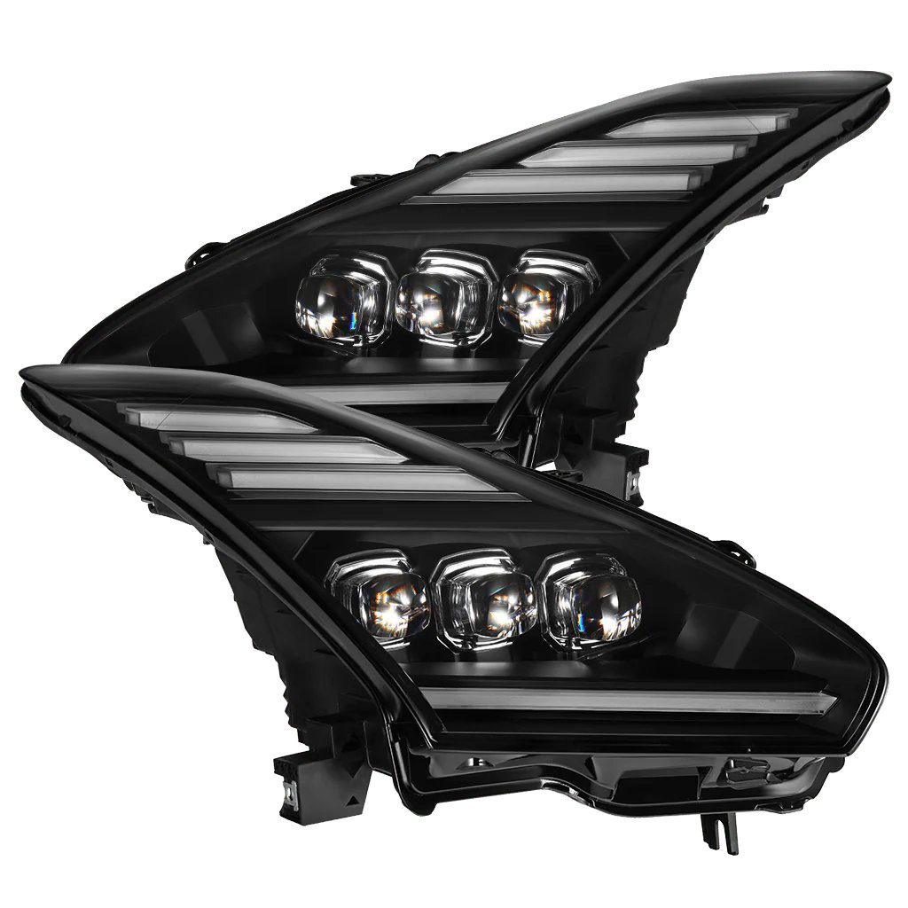 AlphaRex NOVA-Series LED Projector Headlights in Black for R35