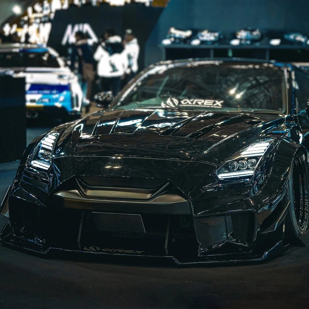 AlphaRex NOVA-Series LED Projector Headlights in Black for R35