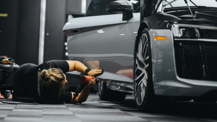 Floret Silver Audi R8 – XPEL Ultimate Plus Paint Protection Film (hood, fenders, and doors only)