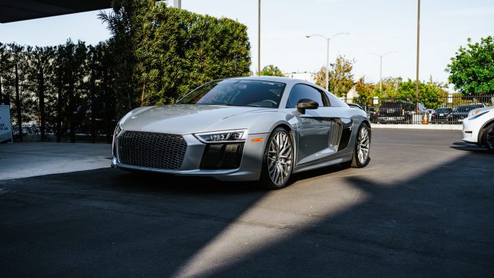 Floret Silver Audi R8 – XPEL Ultimate Plus Paint Protection Film (hood, fenders, and doors only)