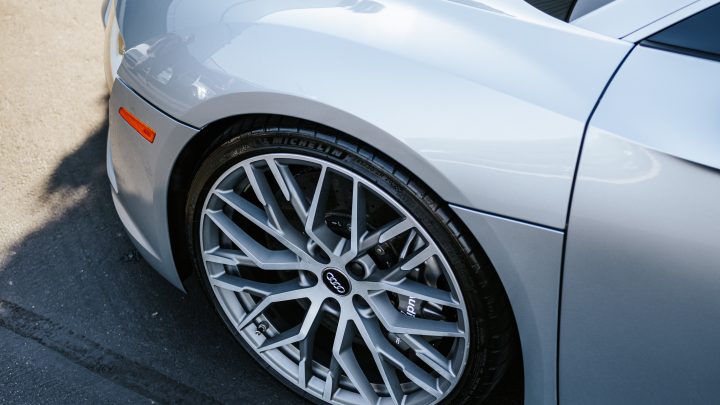 Floret Silver Audi R8 – XPEL Ultimate Plus Paint Protection Film (hood, fenders, and doors only)