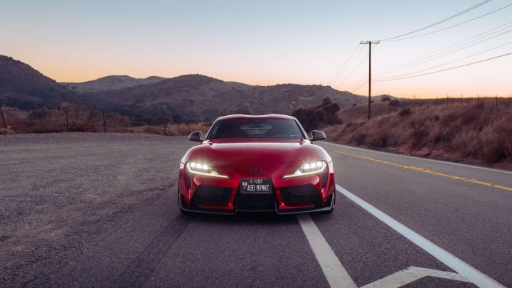 Monza Red Toyota A90 Supra - ADRO Carbon Fiber and VOLK Wheels