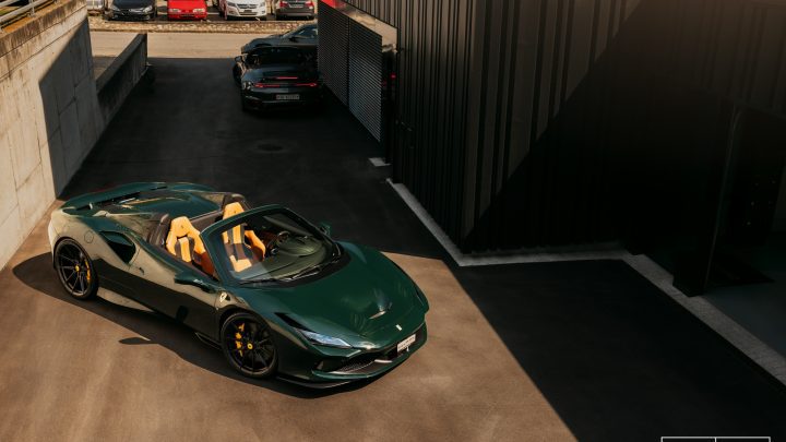Verde British Ferrari F8 Spider With Novitec x Vossen NF10 Forged Wheels