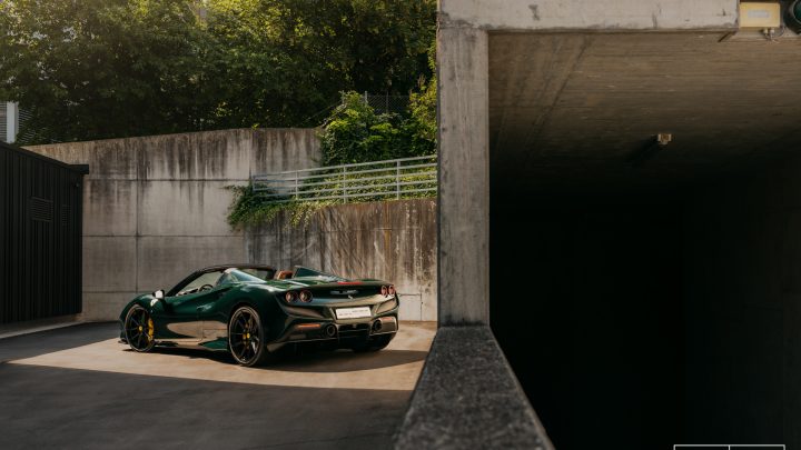 Verde British Ferrari F8 Spider With Novitec x Vossen NF10 Forged Wheels