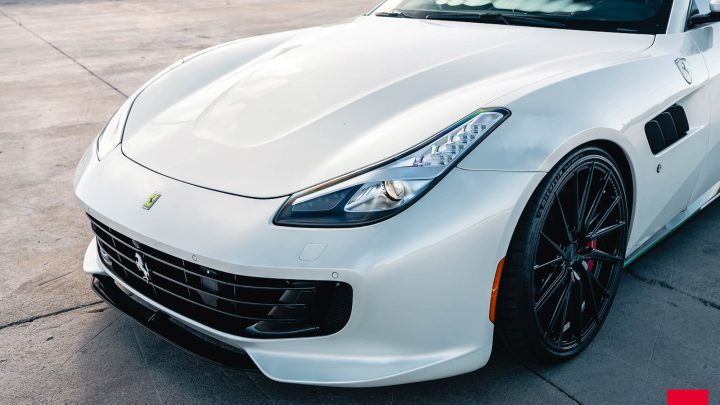 White Ferrari GTC4Lusso - Vossen Hybrid Forged HF-4T Wheels in Gloss Black