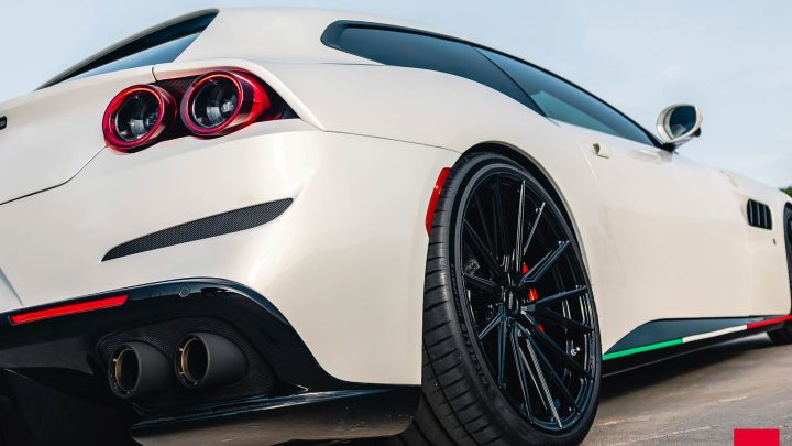 White Ferrari GTC4Lusso - Vossen Hybrid Forged HF-4T Wheels in Gloss Black