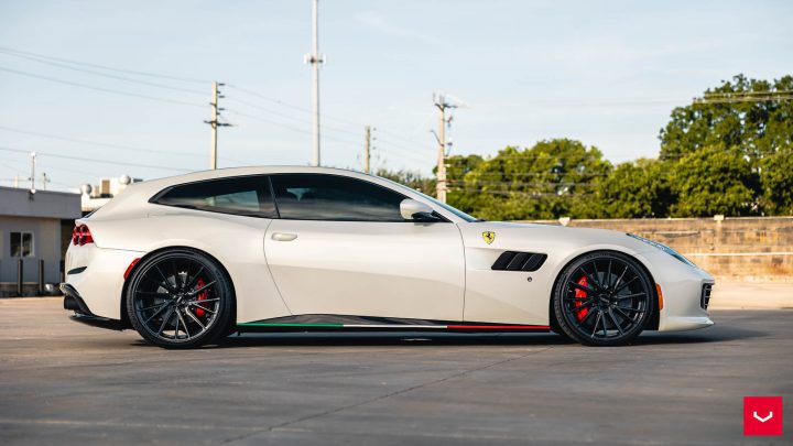 White Ferrari GTC4Lusso - Vossen Hybrid Forged HF-4T Wheels in Gloss Black