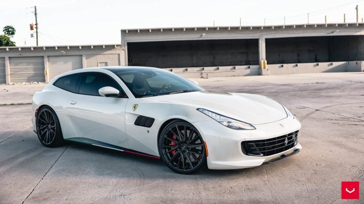 White Ferrari GTC4Lusso - Vossen Hybrid Forged HF-4T Wheels in Gloss Black