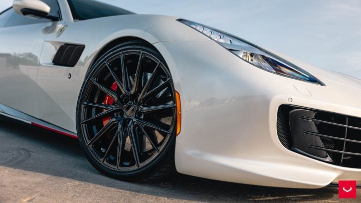 White Ferrari GTC4Lusso - Vossen Hybrid Forged HF-4T Wheels in Gloss Black