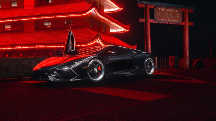 Nero Noctis Lamborghini Revuelto - Vossen GEN-91 Three-Piece Forged Wheels in Matte Black w/ Polished Lips