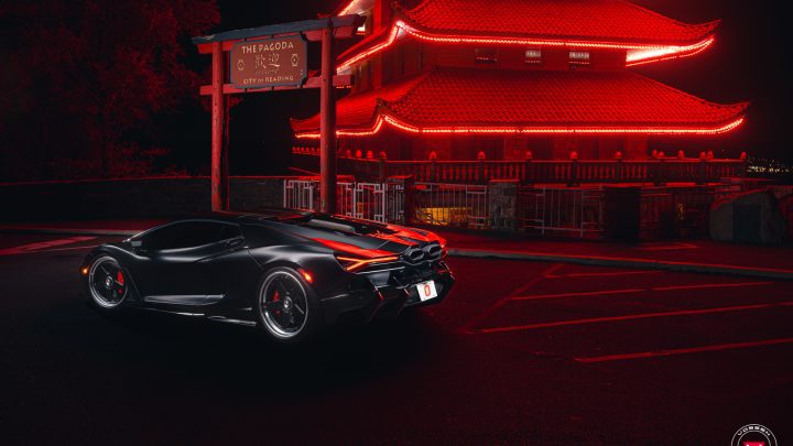 Nero Noctis Lamborghini Revuelto - Vossen GEN-91 Three-Piece Forged Wheels in Matte Black w/ Polished Lips