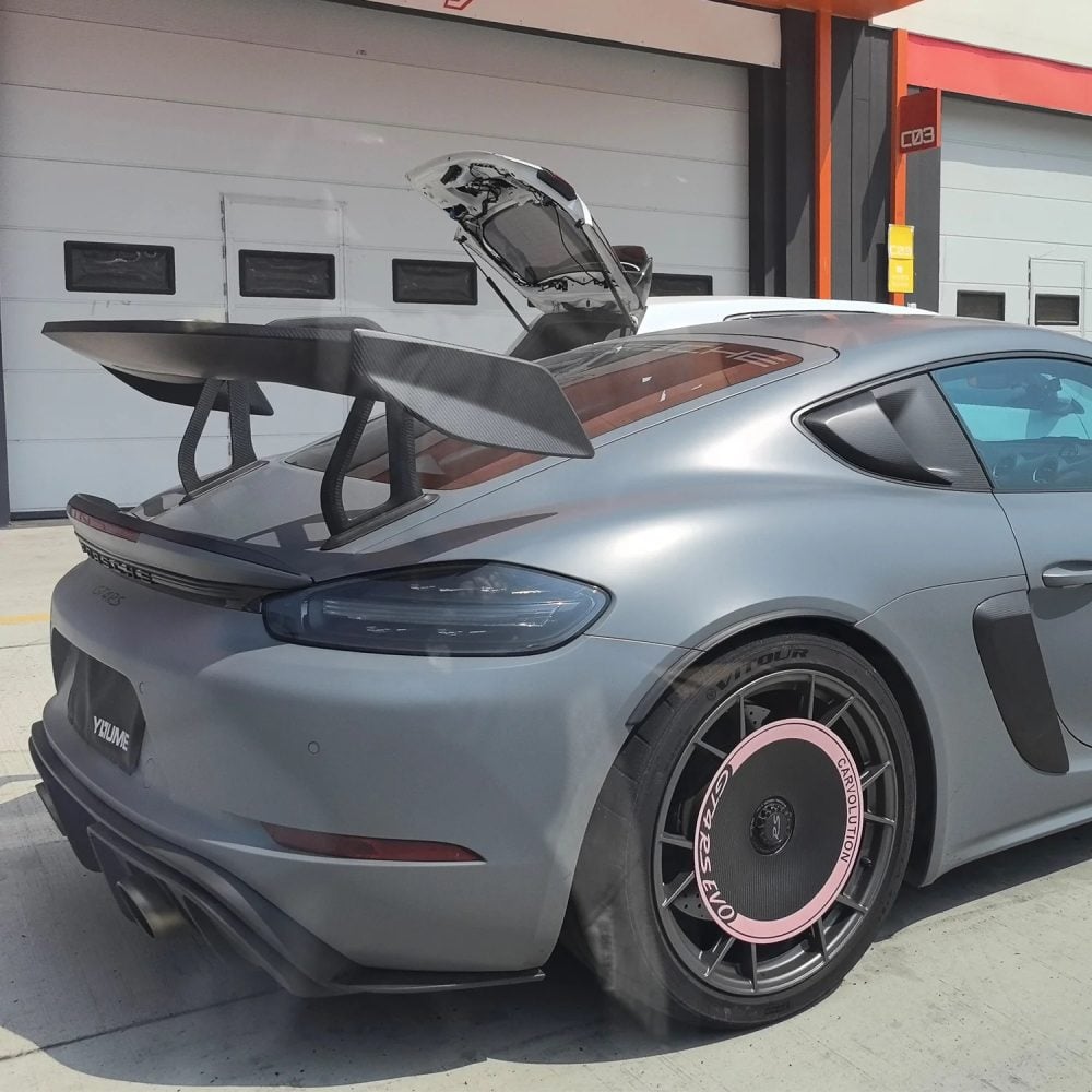 Silver Rocket DRS-1 Carbon Swan Neck Wing for 982 Porsche 718
