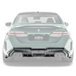 ADRO Carbon Rear Diffuser for G90 BMW M5 Installed on Green M5 & Part Highlighted - Rear View of Car