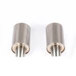 JCR Titanium Silenced Exhaust Tips for 982 Porsche 718 Boxster GTS 4.0, Spyder, and Spyder RS / 718 Cayman GT4, GT4 RS, and GTS 4.0 - Front Top View of Tips