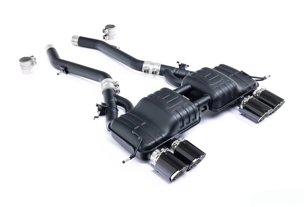 Eisenmann Valved Exhaust System for G8X BMW M3 / M4 - Front Side View