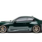ADRO Carbon V2 Front Lip (for ADRO facelift front bumper) for G87 BMW M2 Installed on Green M2 - Side View of Car