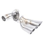 JCR Titanium Megaphone Exhaust Tip Assembly for 981 Porsche Boxster Spyder / Cayman GT4 - Tip Section & Y-Pipe Separated