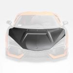 Vorsteiner Glossy Carbon Hood for Lamborghini Revuelto Installed on Orange Revuelto - Hood Highlighted