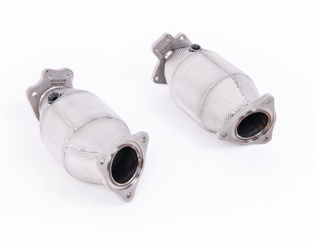 Milltek Large-Bore Hi-Flow Sport Downpipes (with heat wrap) for C8 Chevrolet Corvette E-Ray / Stingray / Z06 - Pair