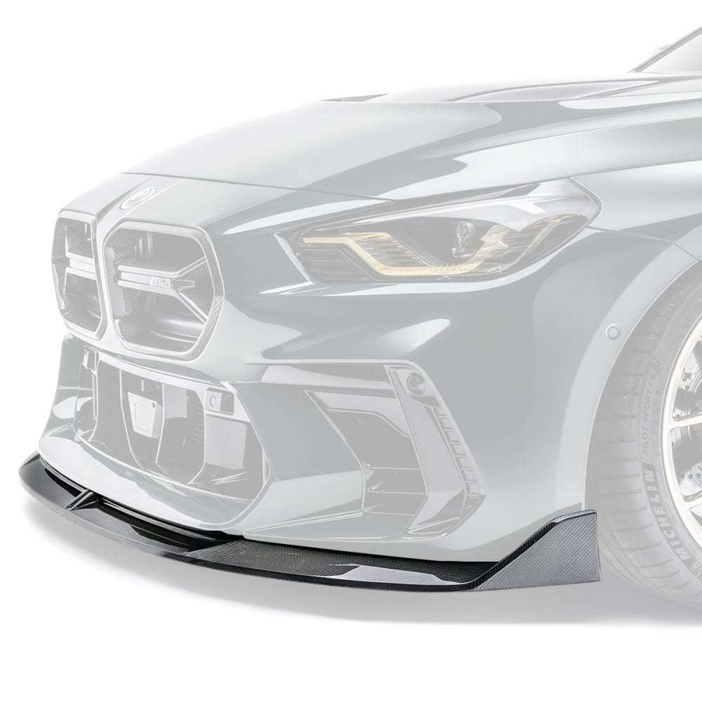 ADRO Carbon V2 Front Lip (for ADRO facelift front bumper) for G87 BMW M2 Installed on Green M2 - Front Lip Highlighted