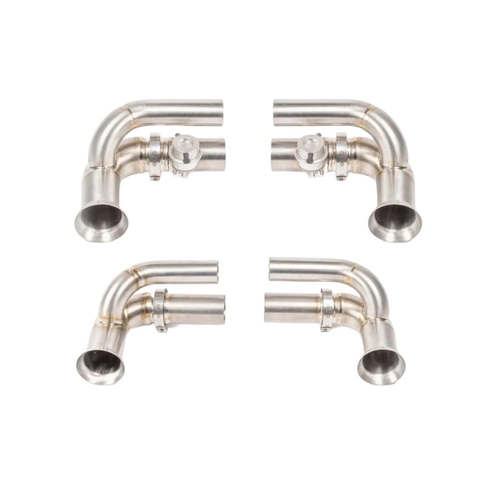JCR Titanium Side Silencer Bypass Sections for 997 / 991 Porsche 911 GT3, GT3 RS, GT3 RS 4.0, GT3 Touring, and R - Valved & Non-Valved Versions