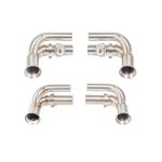JCR Titanium Side Silencer Bypass Sections for 997 / 991 Porsche 911 GT3, GT3 RS, GT3 RS 4.0, GT3 Touring, and R - Valved & Non-Valved Versions
