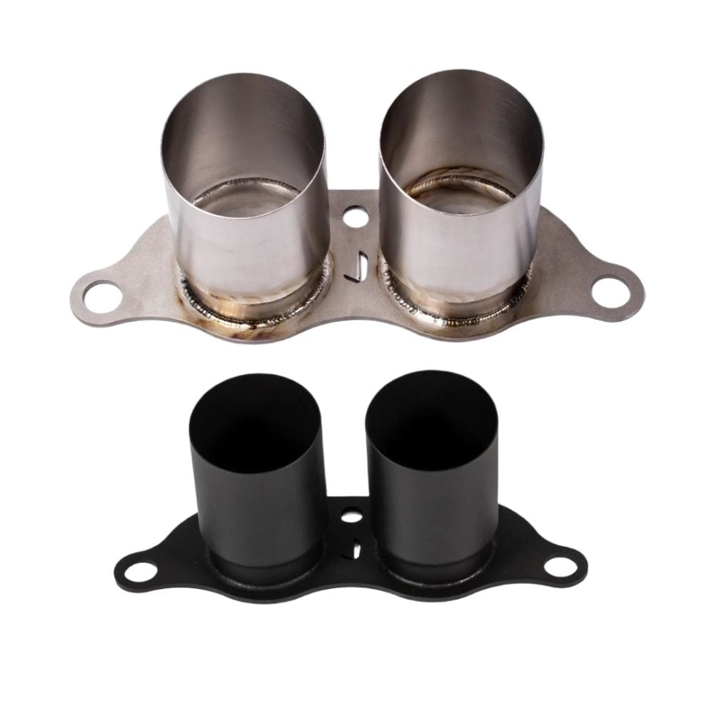 JCR Titanium Straight Exhaust Tips for 997 / 991 Porsche 911 GT3, GT3 RS, and GT3 RS 4.0 - Raw & Black Coated Finish Versions