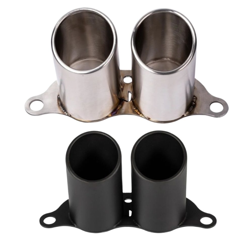 JCR Inconel Rolled Exhaust Tips for 991 Porsche 911 GT3 / GT3 RS / R - Polished & Black Coated Finish Options