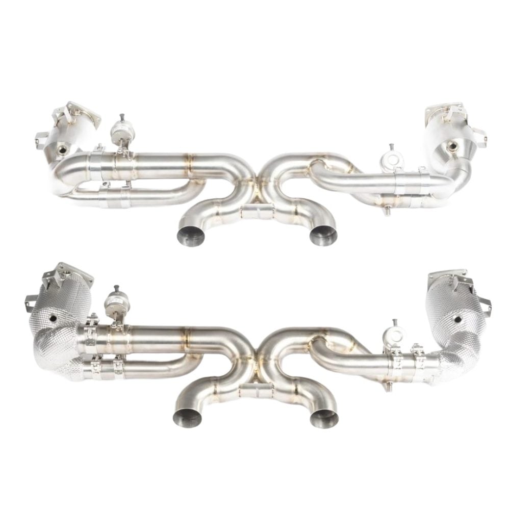 JCR Titanium Valved Race Exhaust System for 991.2 Porsche Carrera, GTS, S, and T (with PSE / non-OPF) - Race Silencer Options