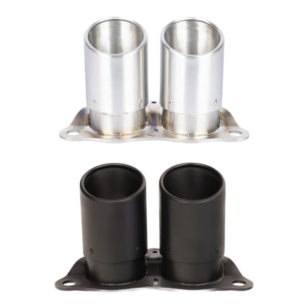 JCR Titanium & Inconel OEM-Replacement Rolled Exhaust Tips for 992 Porsche 911 GT3, GT3 RS, GT3 Touring, and S/T - Polished & Black Coated Finish Options