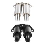 JCR Titanium OEM-Replacement Silenced Exhaust Tips for 992 Porsche 911 GT3, GT3 RS, GT3 Touring, and S/T - Raw & Black Coated Finish Options