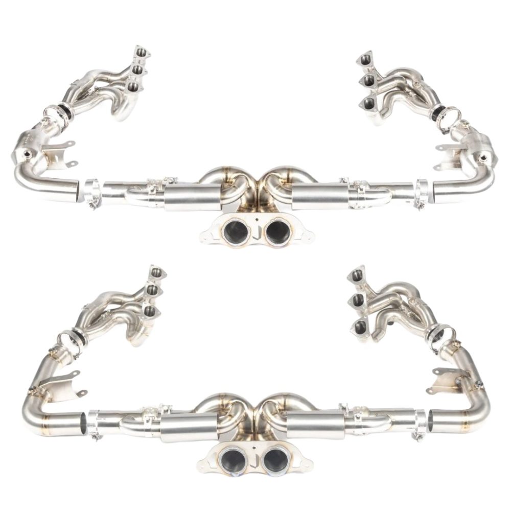 JCR Valved Superlight Exhaust System & Manifold Assembly for 992 Porsche 911 GT3, GT3 RS, GT3 Touring, and S/T - Race Silencer & Silencer Delete Versions
