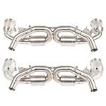 JCR Titanium Silenced Race Exhaust System for 992 Porsche 911 Carrera, Carrera GTS, and Carrera S / Sport Classic / Turbo and Turbo S with Race Silencers - Heat Shielding Options