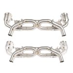 JCR Titanium Non-Silenced Race Exhaust System for 992 Porsche 911 Carrera, Carrera GTS, and Carrera S / Sport Classic / Turbo and Turbo S with Race Silencers - Heat Shielding Options