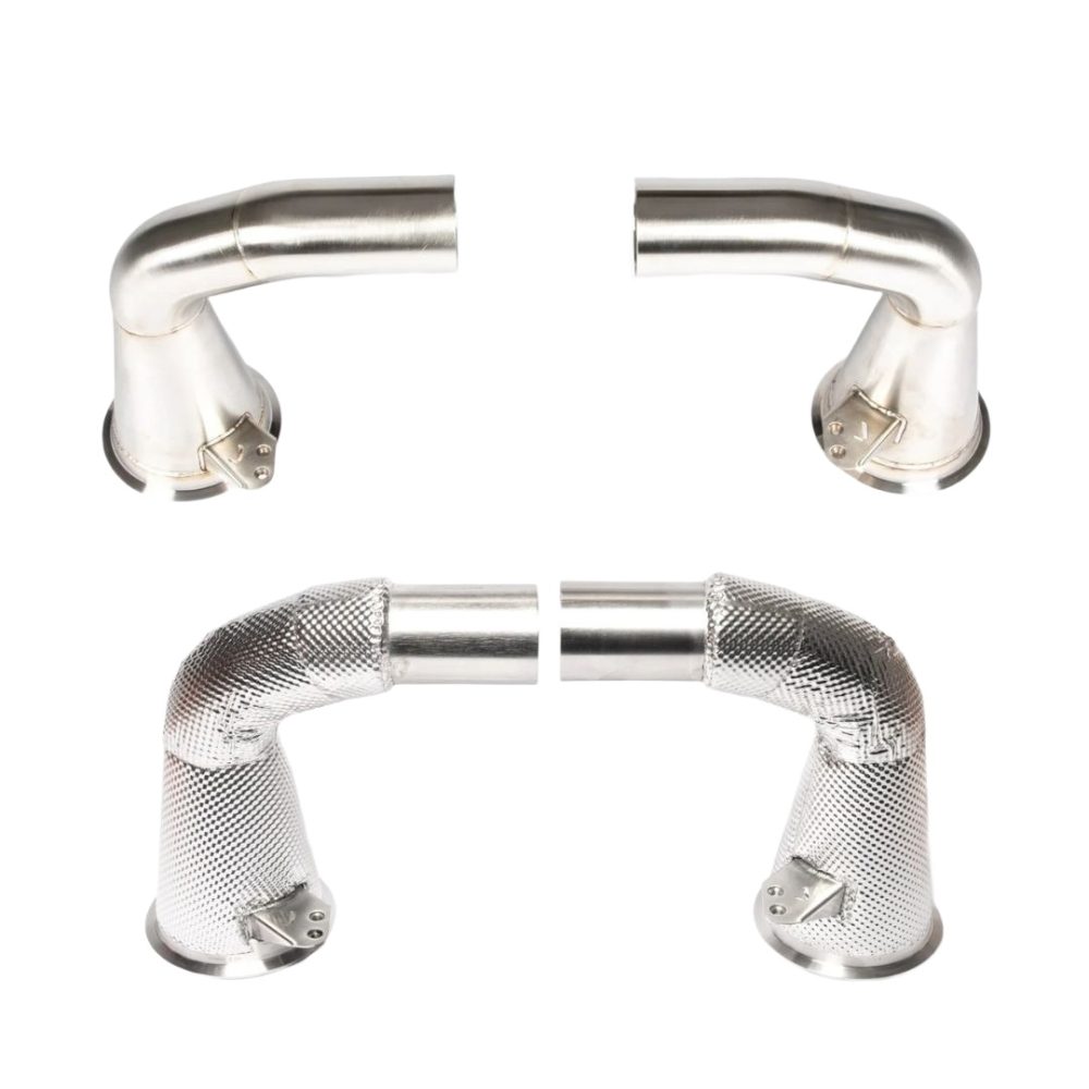 JCR Inconel Silencer Deletes for 992 Porsche 911 Carrera, Carrera GTS, and Carrera S / Sport Classic / Turbo and Turbo S - Heat Shielding Options