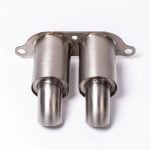 JCR Titanium Silenced Exhaust Tips for 997 / 991 / 992 Porsche 911 GT3-Based Models - Upper Front View of Tips