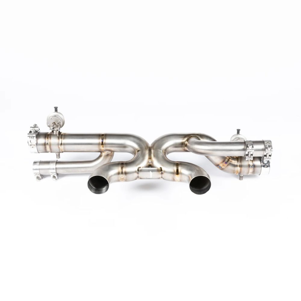 JCR Titanium Valved Center Section for 991.2 Porsche Carrera, GTS, S, and T (with PSE) - Front View of Center Section