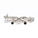 JCR Titanium Valved Center Section for 991.2 Porsche Carrera, GTS, S, and T (with PSE) - Front View of Center Section