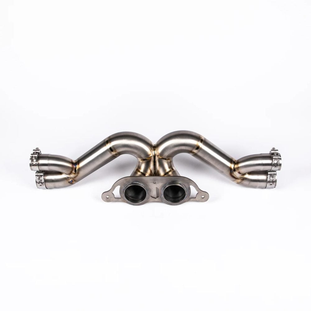 JCR Titanium Superlight Center Bypass Section for 997 / 991 Porsche 911 GT3, GT3 RS, GT3 RS 4.0, GT3 Touring and R - Rear View of Bypass