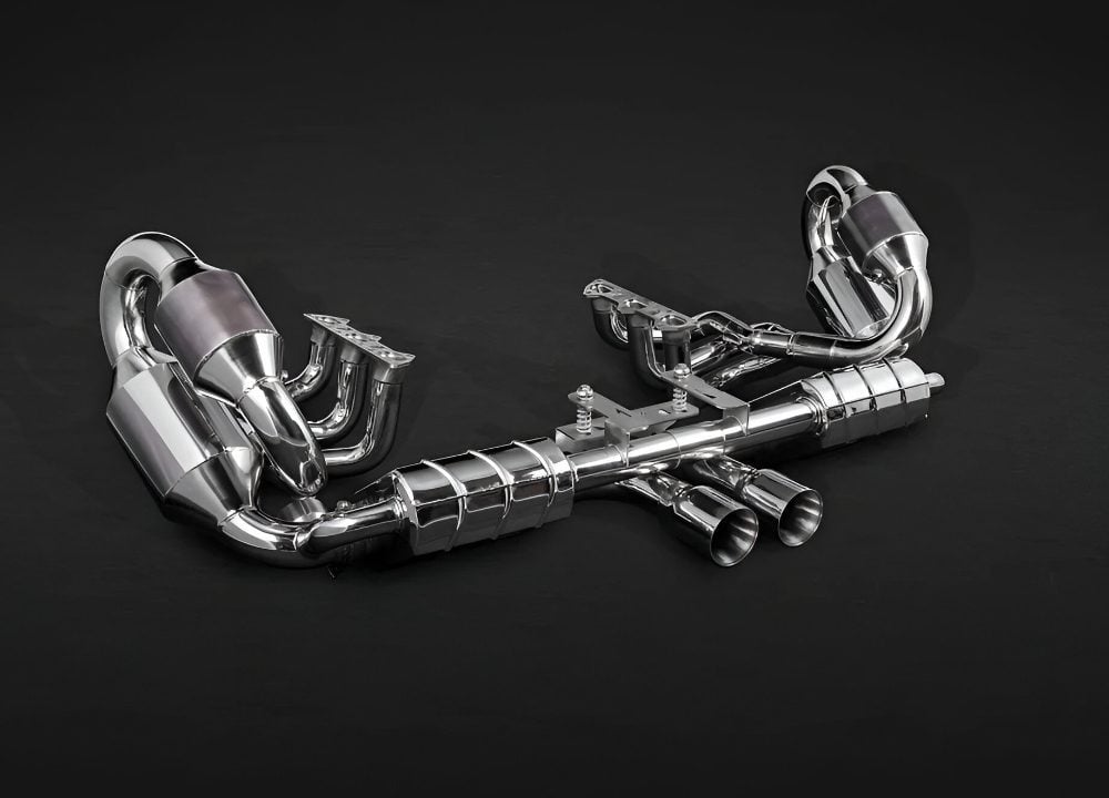 Capristo CES3 Valved Racing Exhaust w/ Headers, Sport Cats and Carbon Engine Cover for 991.1 Porsche 911 GT3 & GT3 RS [02PO08603001/02PO08603013]