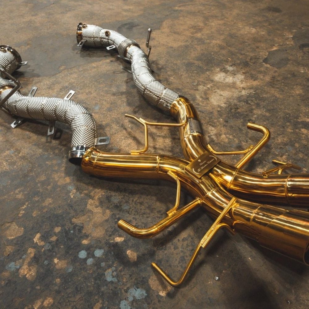 Valvetronic Designs Sport Exhaust System for P1 Mclaren P1 [MAC.P1.F1.AG/MAC.P1.F1.FF.AG] - Top Corner View