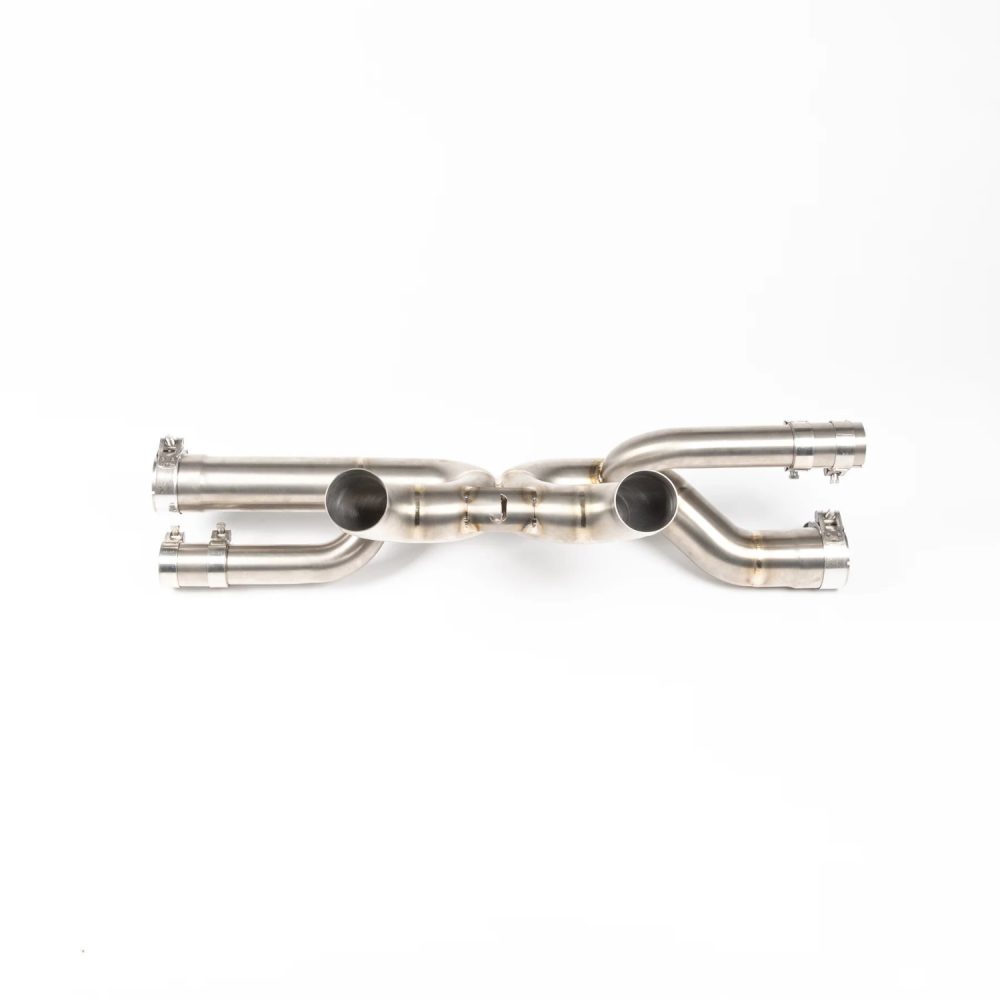 JCR Titanium Non-Valved Center Section for 991.2 Porsche Carrera, GTS, S, and T (with PSE) - Front View of Center Section