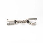 JCR Titanium Non-Valved Center Section for 991.2 Porsche Carrera, GTS, S, and T (with PSE) - Front View of Center Section