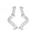 JCR Titanium Non-Silenced Link Pipes for 982 Porsche 718 Cayman GT4 RS / Spyder RS - Rear View of Link Pipes