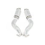 JCR Titanium Silenced Link Pipes for 982 Porsche 718 Cayman GT4 RS / Spyder RS - Rear View of Link Pipes