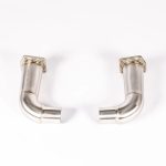 JCR Inconel Silencer Deletes for 991 Porsche 911 Turbo, S, and S Exclusive - Upper Front View of Silencer Deletes