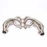 JCR Inconel Race Exhaust Manifolds for 991 Porsche 911 GT3, GT3 RS, GT3 Touring, and R - Lower Rear View of Manifolds