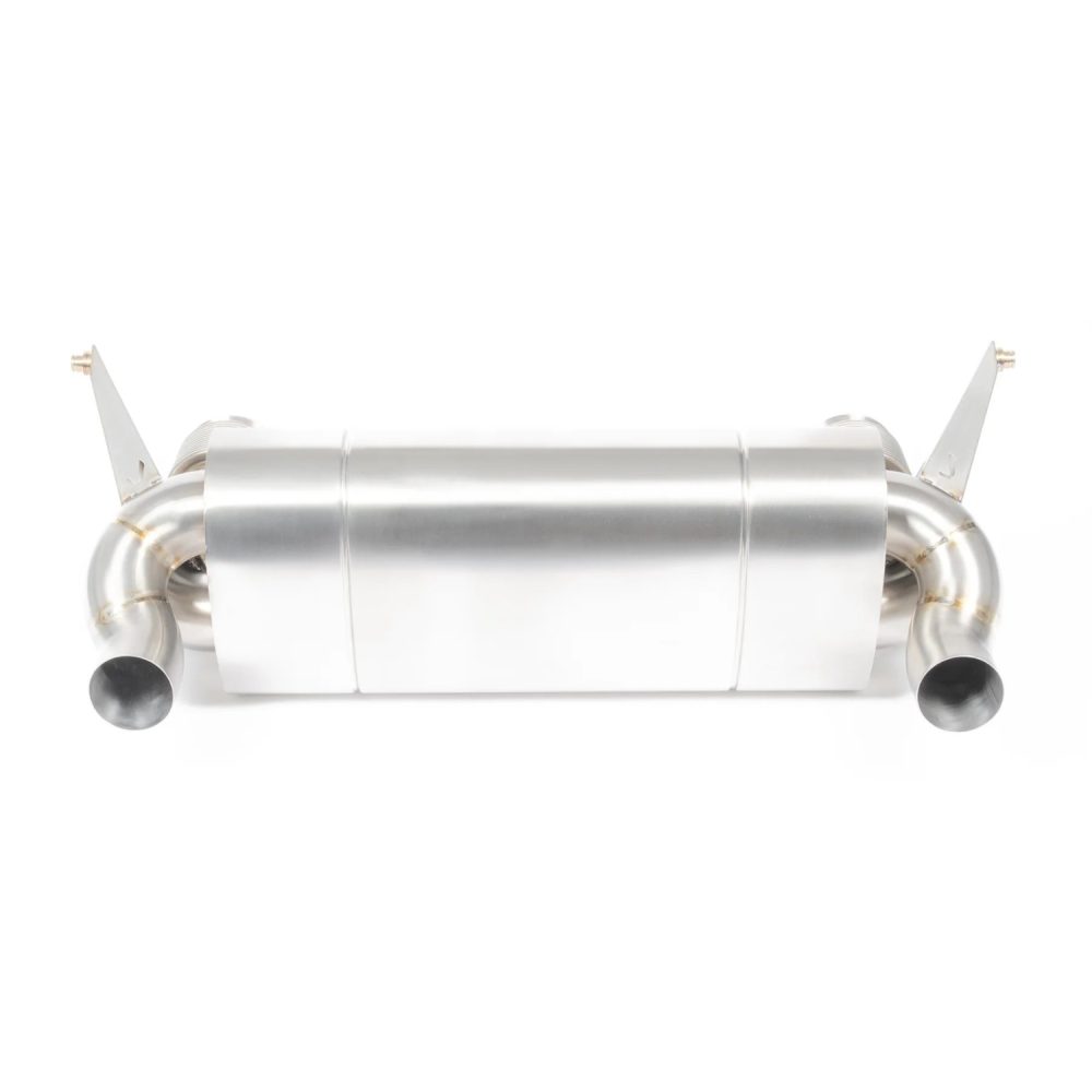 JCR Titanium Super Silent Race Exhaust System for LP6xx-x Lamborghini Huracan Evo, Performante, Sterrato, STO, and Tecnica - Front View of Exhaust